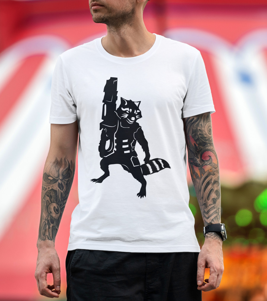 Rocket Raccoon Guardian Silhouette Warrior T-Shirt
