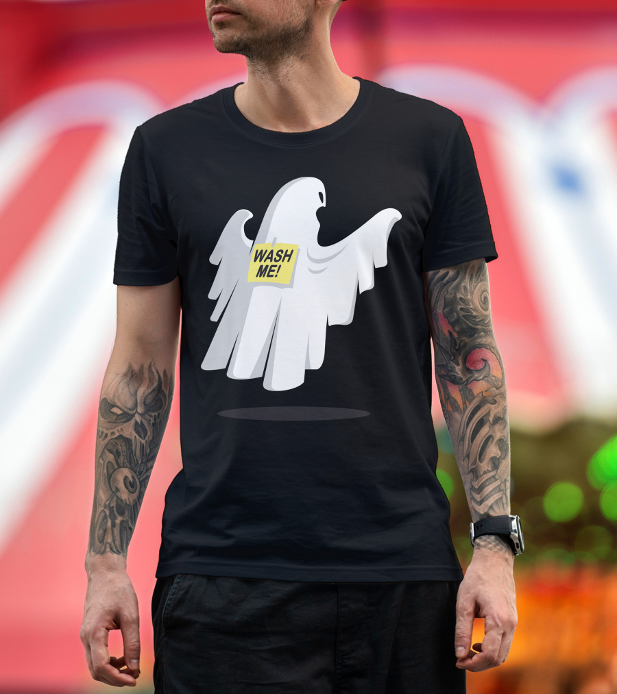 Ghostly Humor: Wash Me Floating Phantom T-Shirt