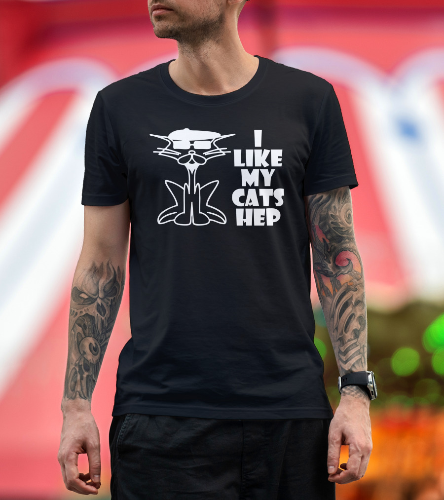 I Like My Cats Hep Cool Jazz Cat Wearing Beret and Sunglasses T-Shirt