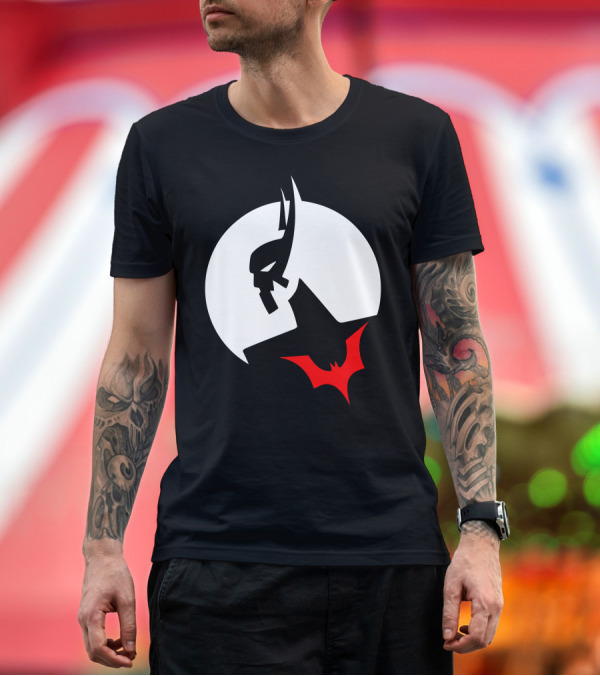 Premium T-Shirt: Pride The Bat Hero Moon Silhouette Black White Red T-Shirt Pride The Bat Hero Moon Silhouette Black White Red T-Shirt