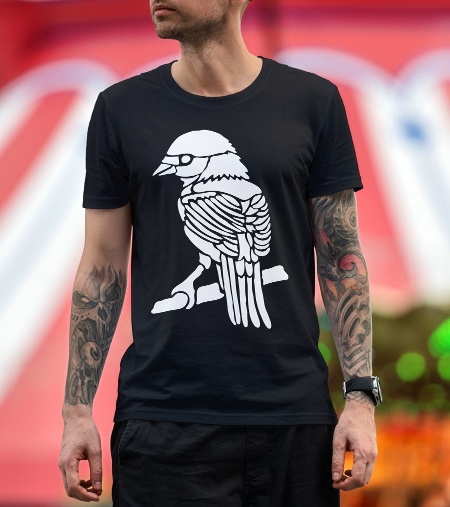 Sparrow Garden Bird Skeleton T-Shirt