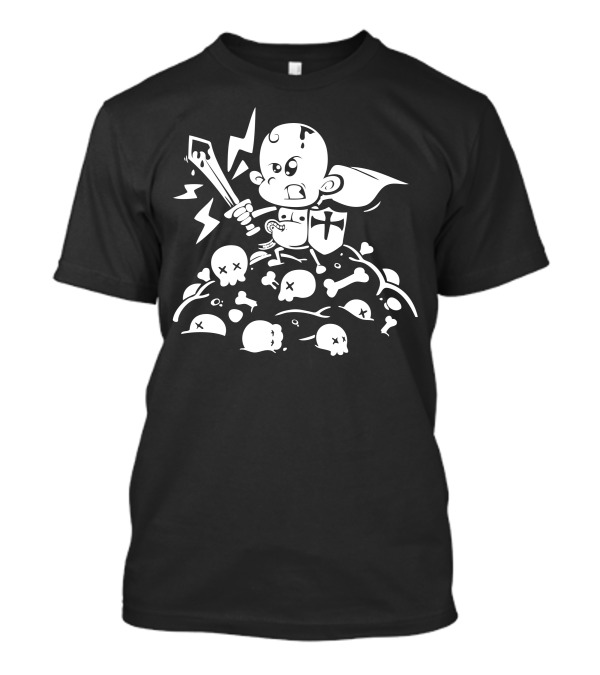 There Can Be Only One Geek Maternity Warrior Baby On Skulls Battleground T-Shirt