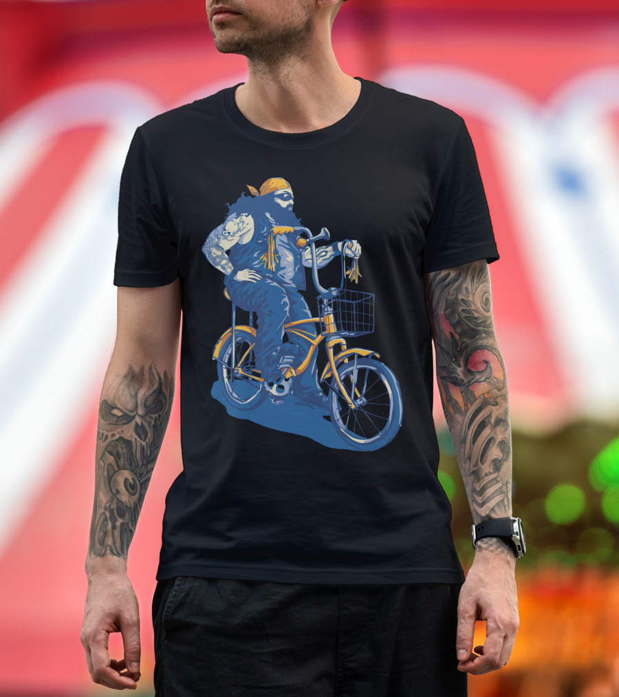 You Starin At Somethin Punk Biker on Chopper Bicycle Rugged T-Shirt