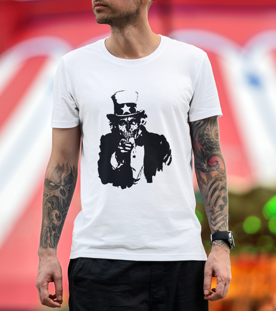 Uncle Corpse Skull Uncle Sam T-Shirt