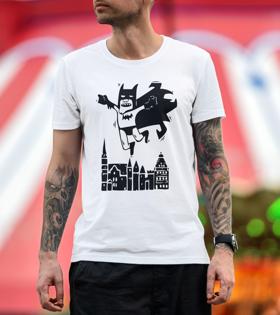 Night Heroes Gotham City Skyline Bat T-Shirt