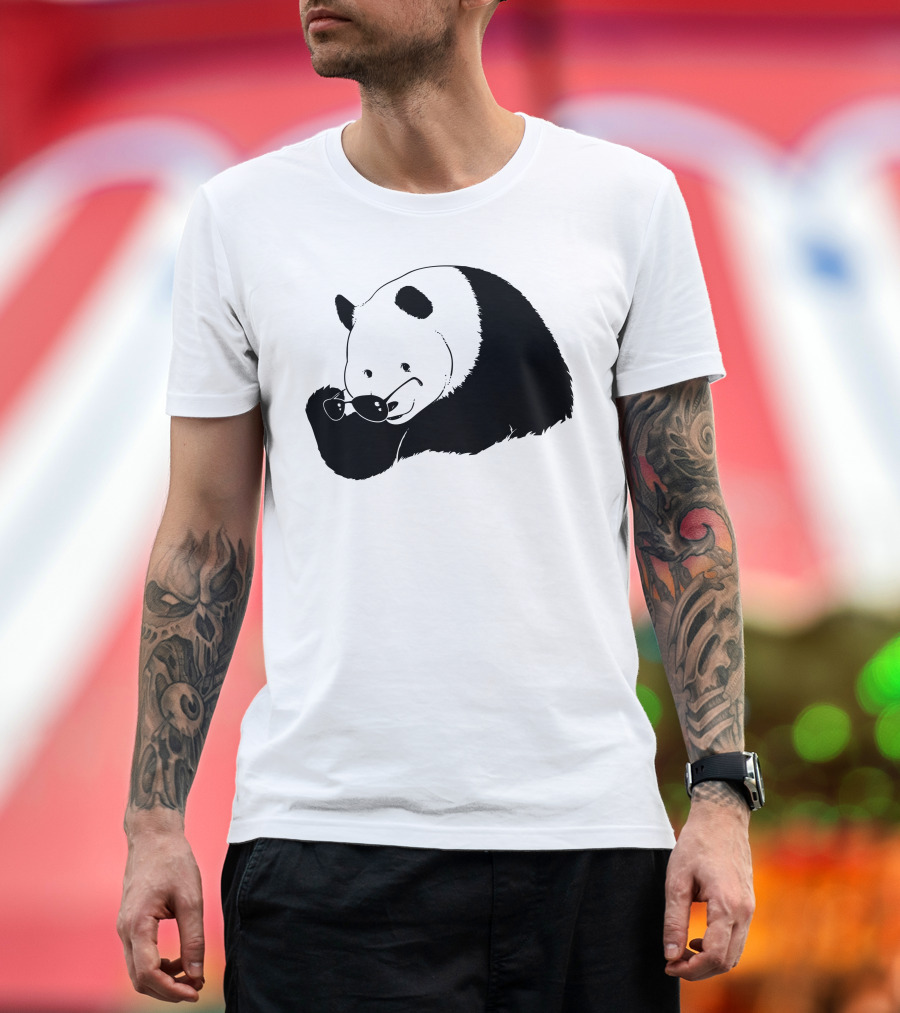Panda with Sunglasses Playfully Posing T-Shirt