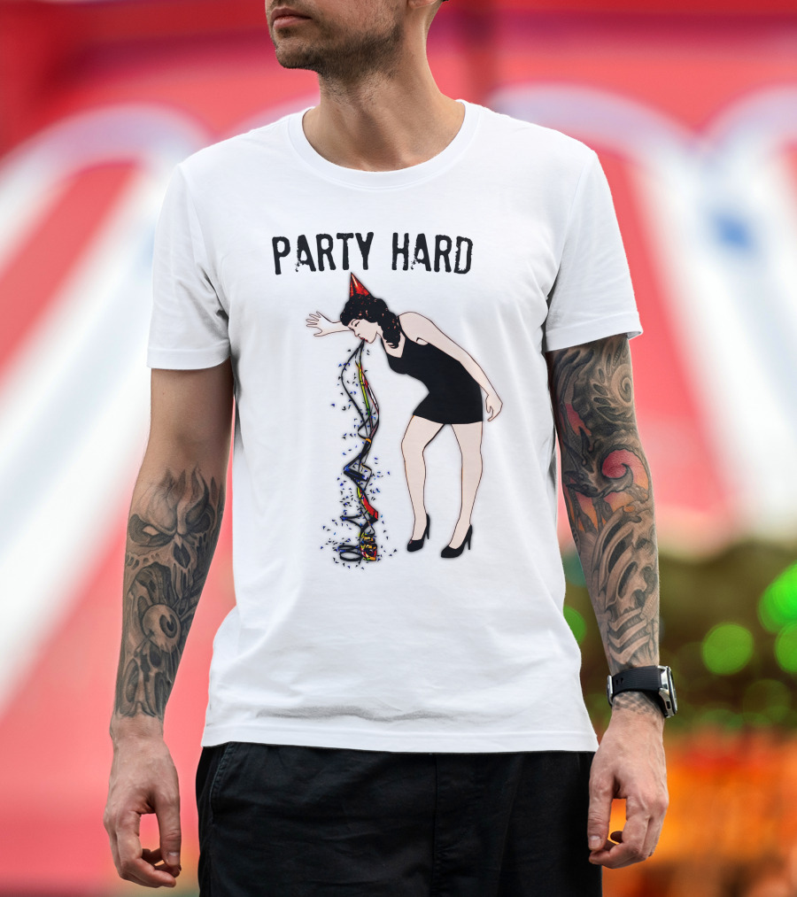 PARTY HARD Confetti Streamer Burst Celebration Accident T-Shirt