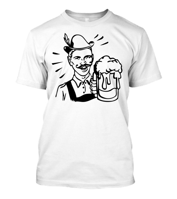 Retro Bavarian Man Cheers With Beer Mug T-Shirt
