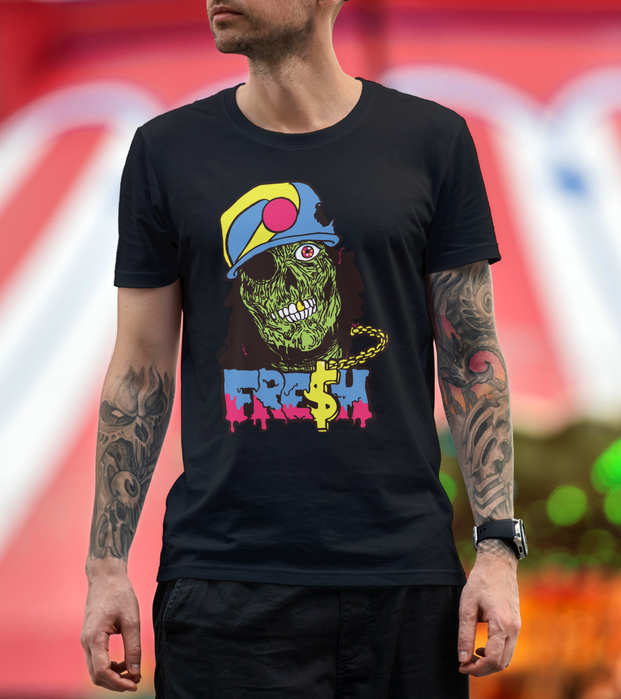 Zombie Fresh Dollar Style Icon in Colorful Hat T-Shirt