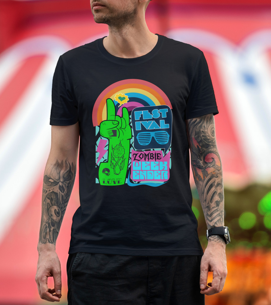 Festival Love Zombie Weekender Rainbow T-Shirt