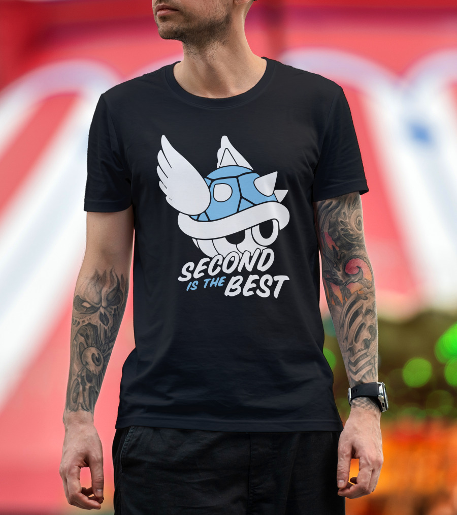 Second Is The Best Blue Shell Winged Helmet T-Shirt