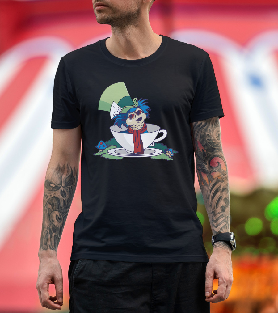 Mad Hatter Inspired Creature in Teacup Fantasy Scene T-Shirt