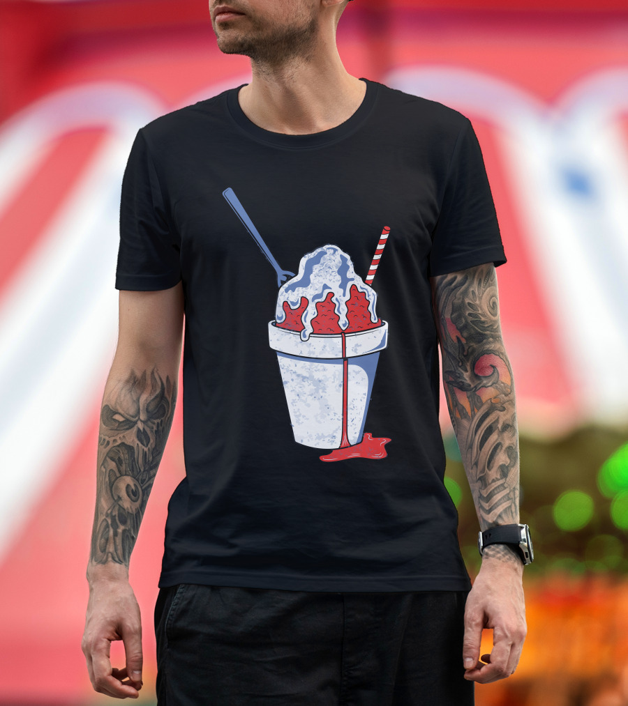 A Snoball Cup with Straw and Spoon T-Shirt