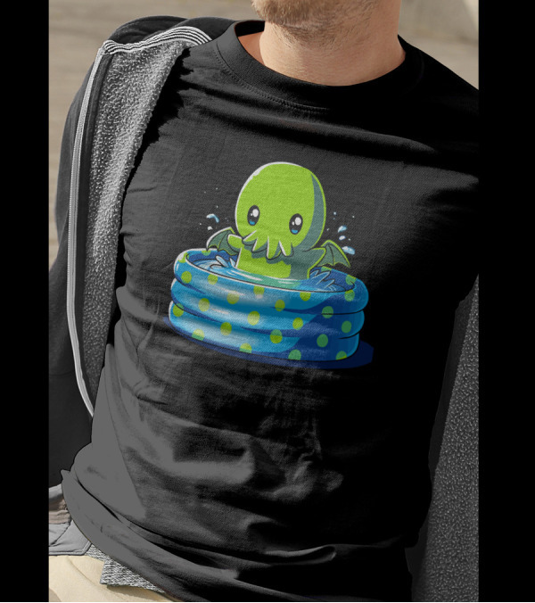 Call Of The Kiddie Pool Cthulhu Cartoon Design Kawaii T-Shirt