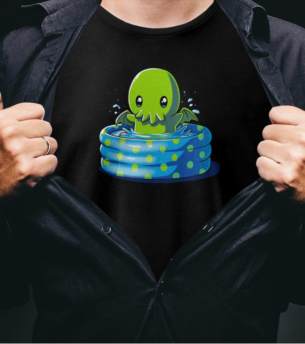 Call Of The Kiddie Pool Cthulhu Cartoon Design Kawaii T-Shirt