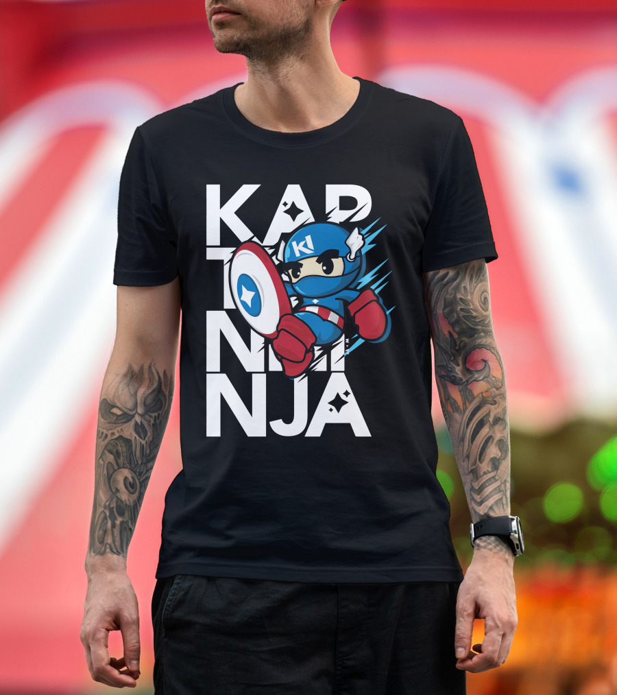 Kaptainninja Captain America Style Ninja Hero T-Shirt