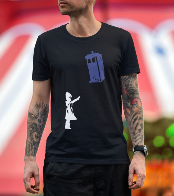 Premium T-Shirt: Stencil Doctor Who Tardis Child Iconic T-Shirt Stencil Doctor Who Tardis Child Iconic T-Shirt