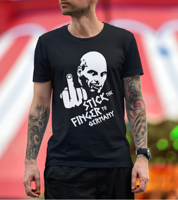 Premium T-Shirt: Stick The Finger To Germany Gesture Face T-Shirt Stick The Finger To Germany Gesture Face T-Shirt