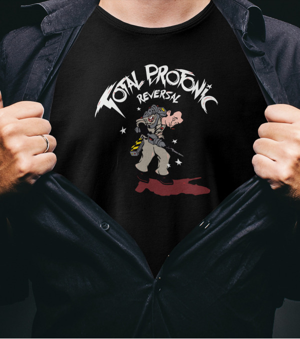 Total Protonic Reversal Ghostbuster Crossover With Cartoon Proton Pack T-Shirt