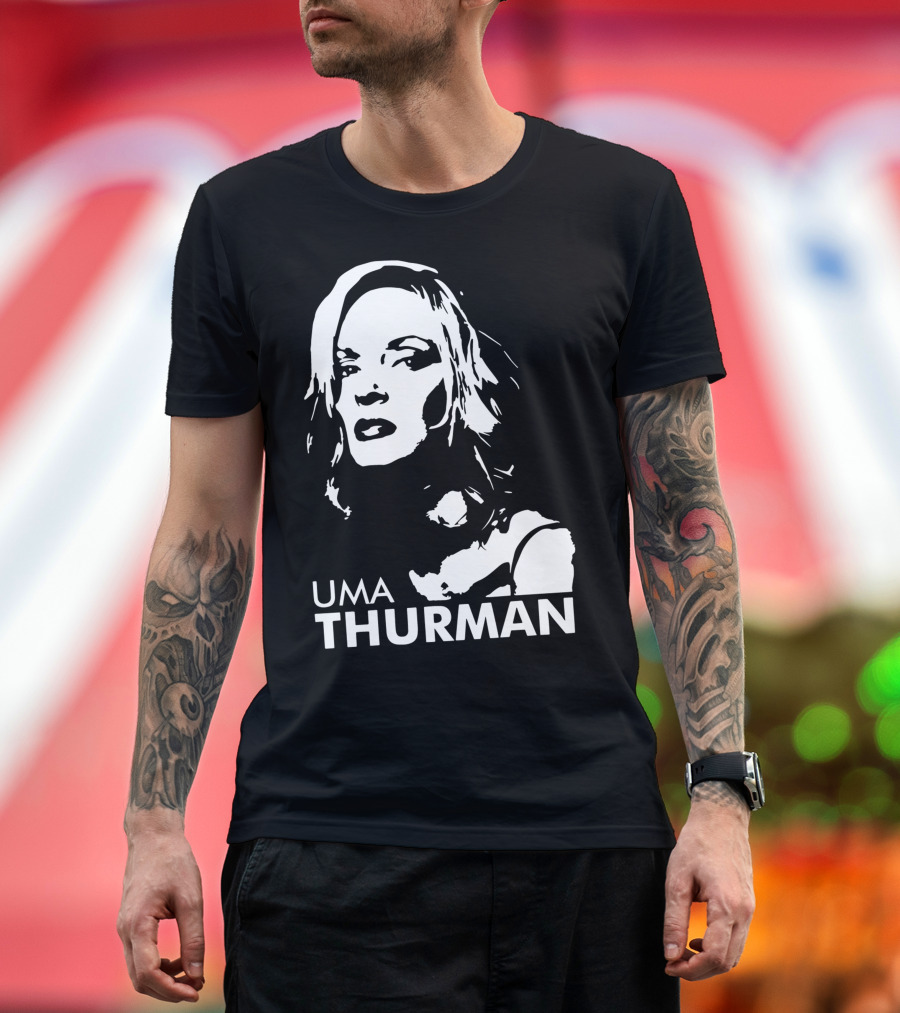 UMA THURMAN Pop Culture Icon Stencil T-Shirt