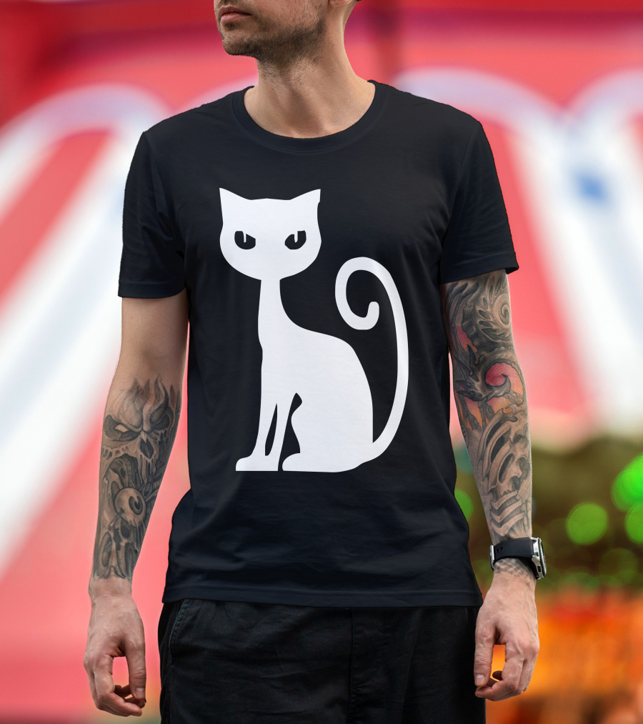 White Cat Silhouette T-Shirt