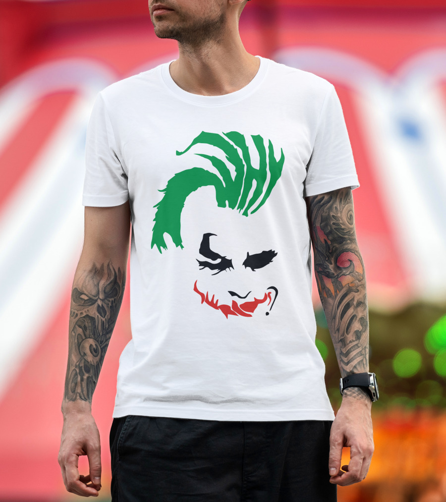 Joker Why So Serious Green Hair Red Smile T-Shirt