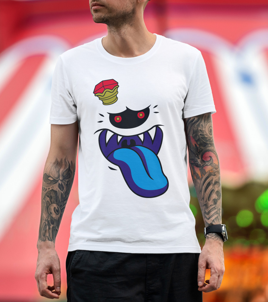 King Of The Boos Red-Eyed Ghostly Blue Tongue Crown T-Shirt