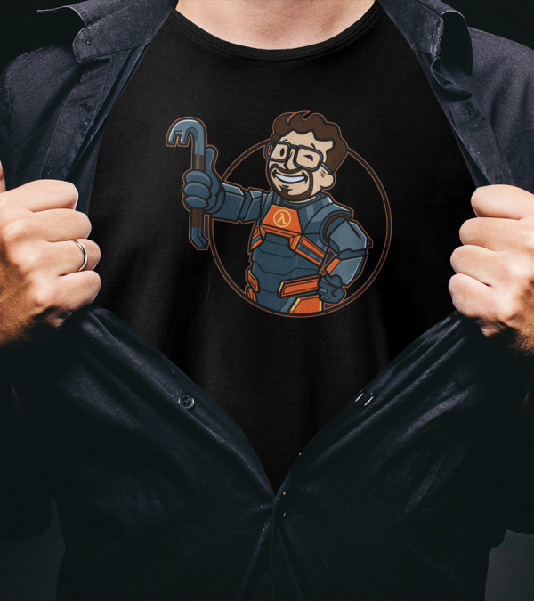 Lambda Boy Freeman Style Character With Crowbar T-Shirt