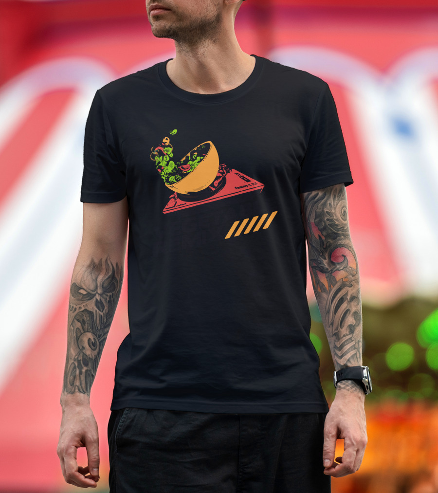 Vegetable Remix Turntable Bowl Cooking Vinyl T-Shirt