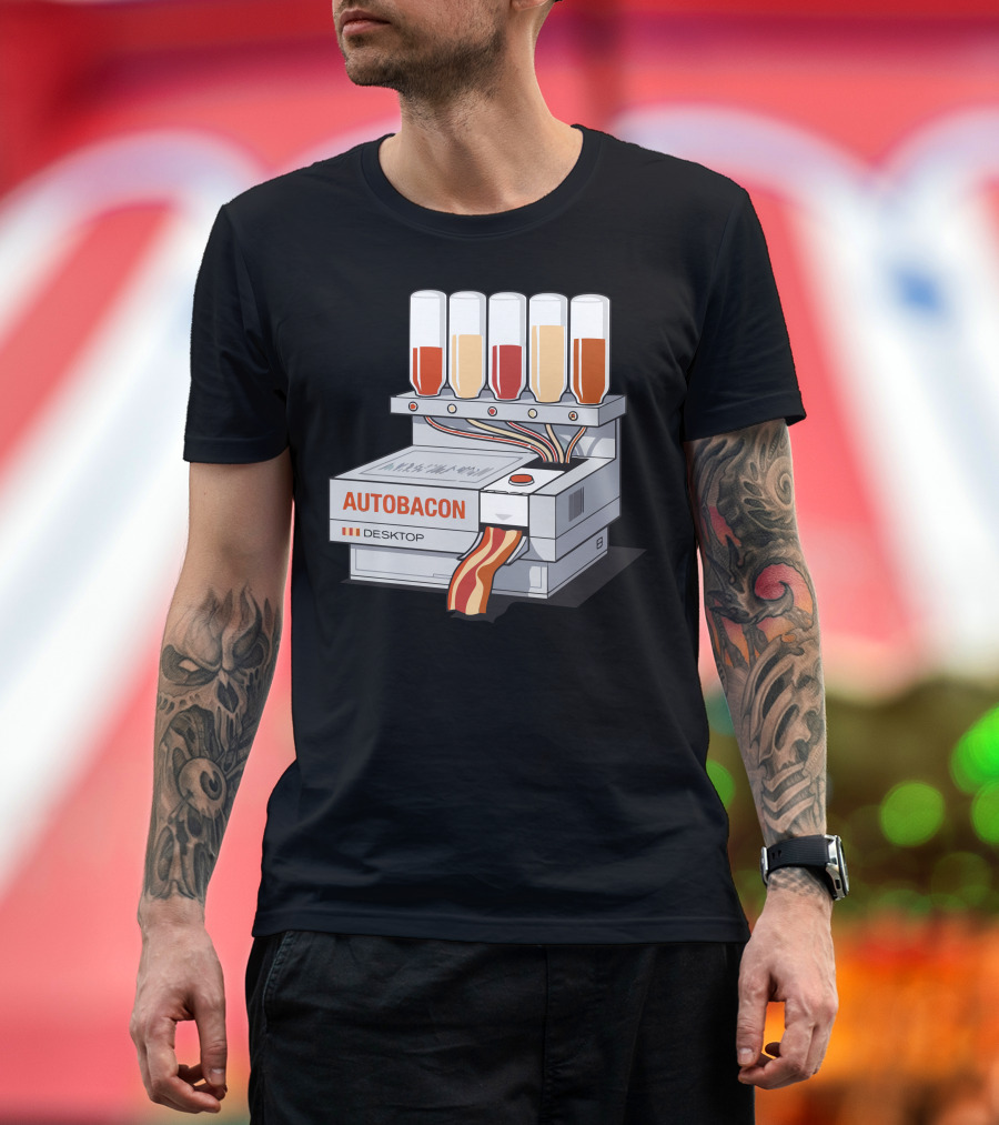 Autobacon Desktop Bacon-Making Machine with Colorful Tubes T-Shirt