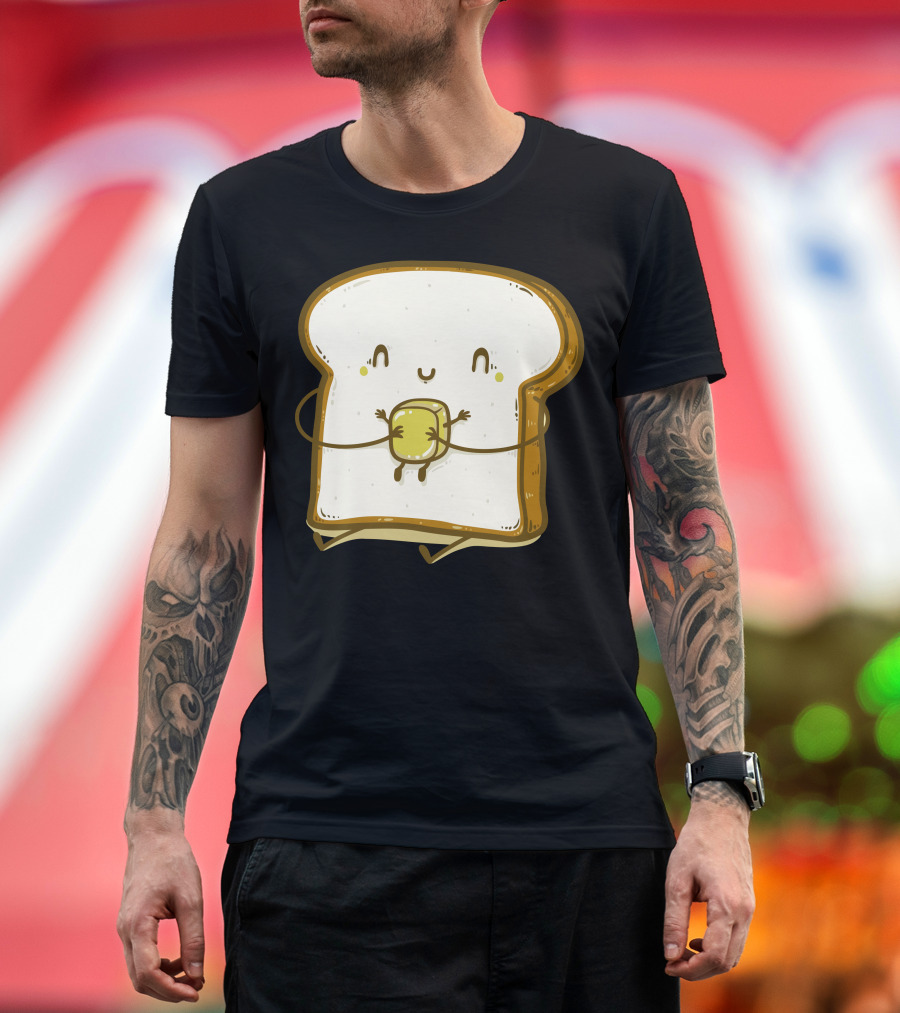 Bread and Butter Cute Cartoon Hug T-Shirt