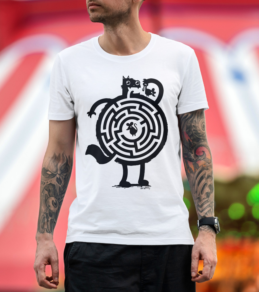 Amazin Cat and Mouse Labyrinth Puzzle T-Shirt