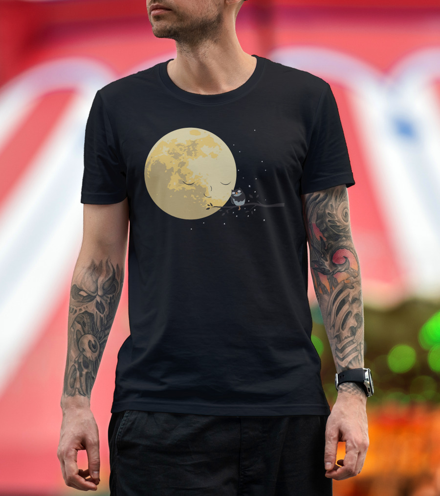 Sleeping Moon with Bird and Stars T-Shirt