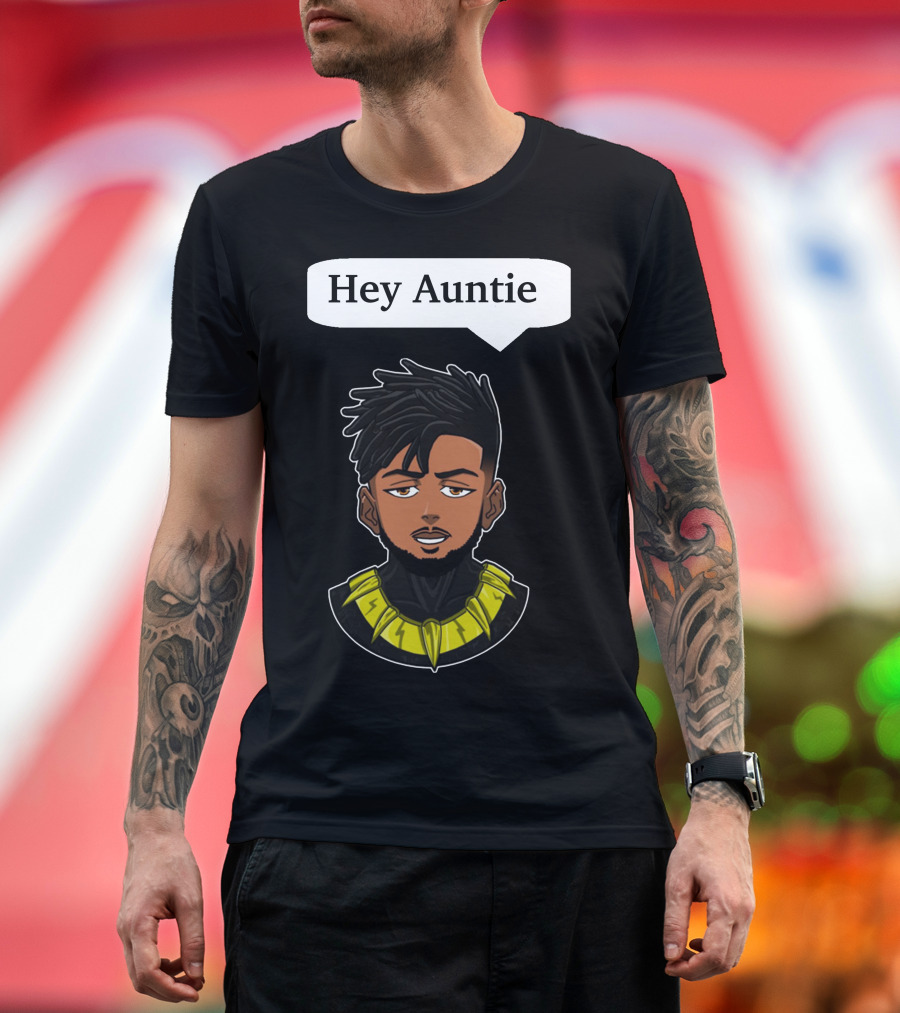 Killmonger Hey Auntie Black Panther Anime Style Fan T-Shirt