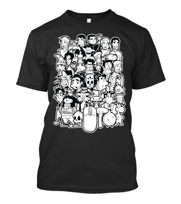 Point And Click Adventure Game Characters Collage T-Shirt