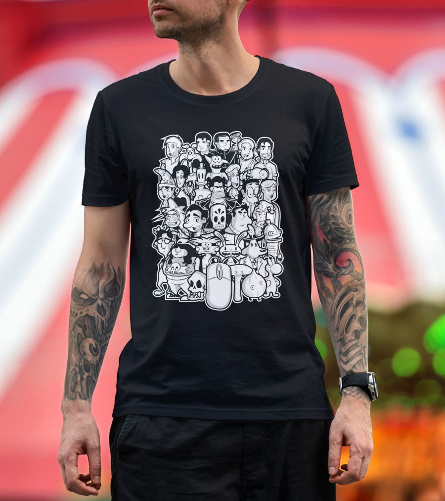 Point And Click Adventure Game Characters Collage T-Shirt