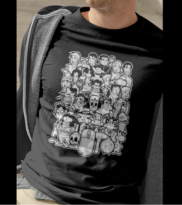 Point And Click Adventure Game Characters Collage T-Shirt