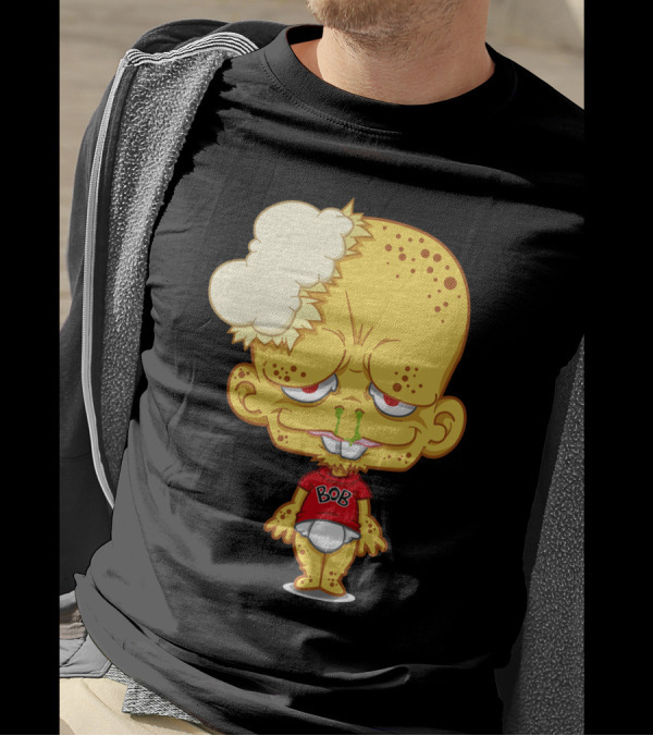 Popelbob Popcornkopf Bob Character With Yellow Face And Popcorn Hair T-Shirt