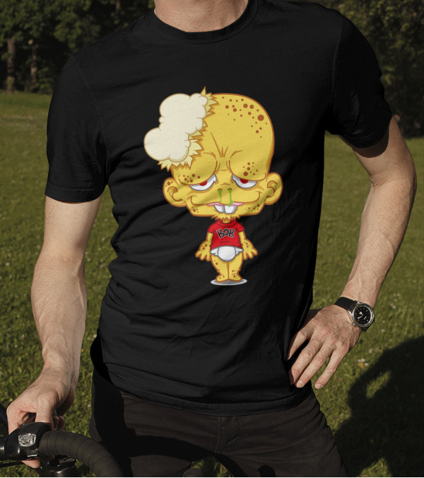 Popelbob Popcornkopf Bob Character With Yellow Face And Popcorn Hair T-Shirt
