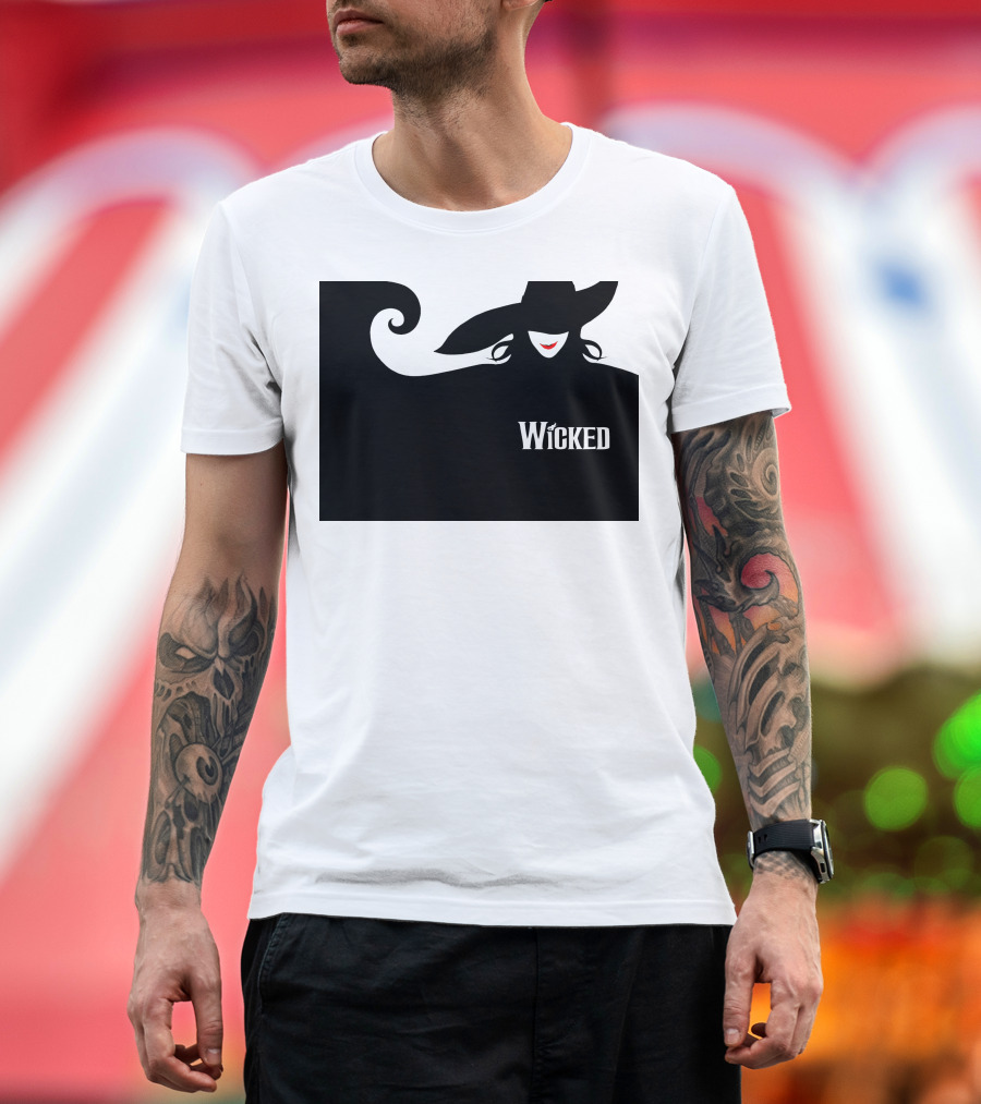 Wicked Musical Witch Silhouette with Red Lips and Hat T-Shirt