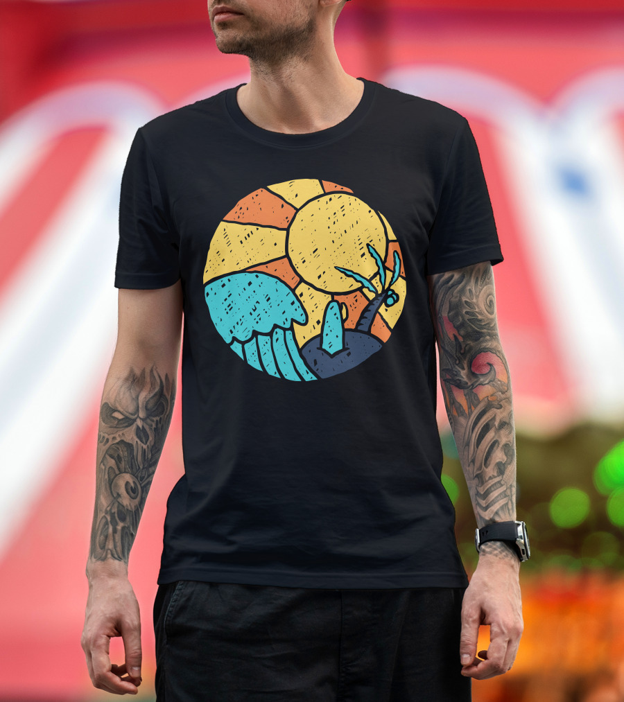 Beach Vibes Sun Wave Palm Tree T-Shirt