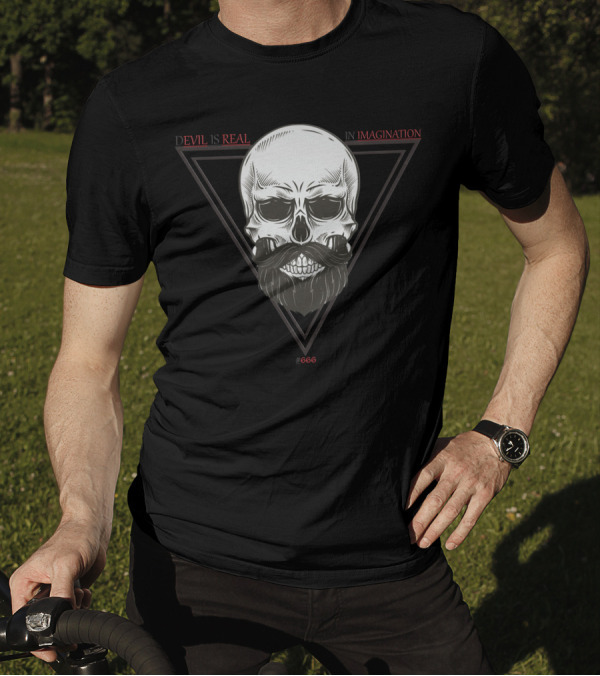 Devil Is Real In Imagination Skull Triangle 666 T-Shirt