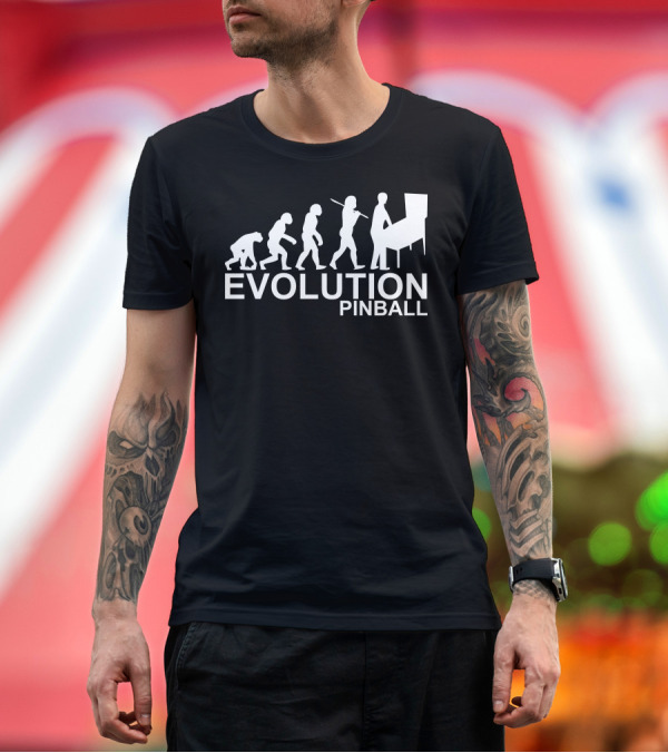 Premium T-Shirt: Evolution of Man from Ape to Pinball Player T-Shirt Evolution of Man from Ape to Pinball Player T-Shirt