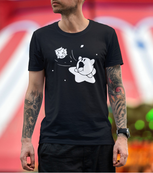 Premium T-Shirt: Kirby Gamer Geek SNES Star Power Reaction T-Shirt Kirby Gamer Geek SNES Star Power Reaction T-Shirt