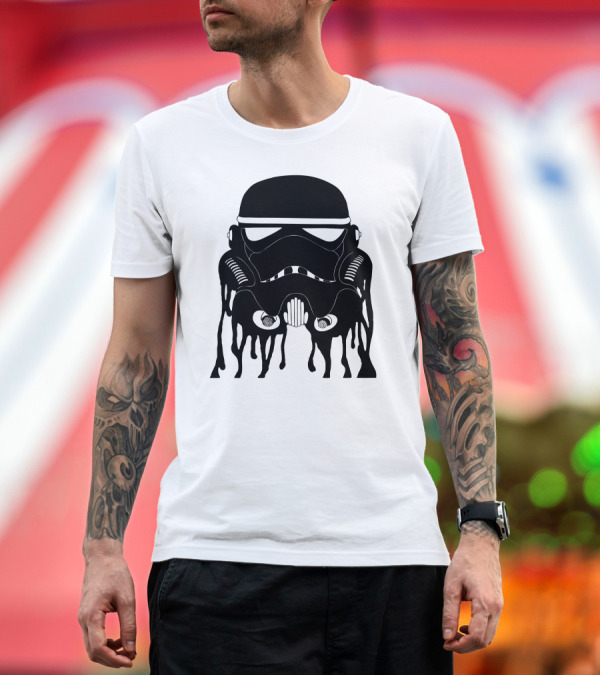 Premium T-Shirt: Galactic Trooper Melting Helmet T-Shirt Galactic Trooper Melting Helmet T-Shirt