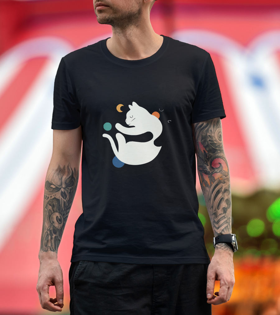 More Hugs Less Fights Cat and Dog Yin Yang Harmony T-Shirt