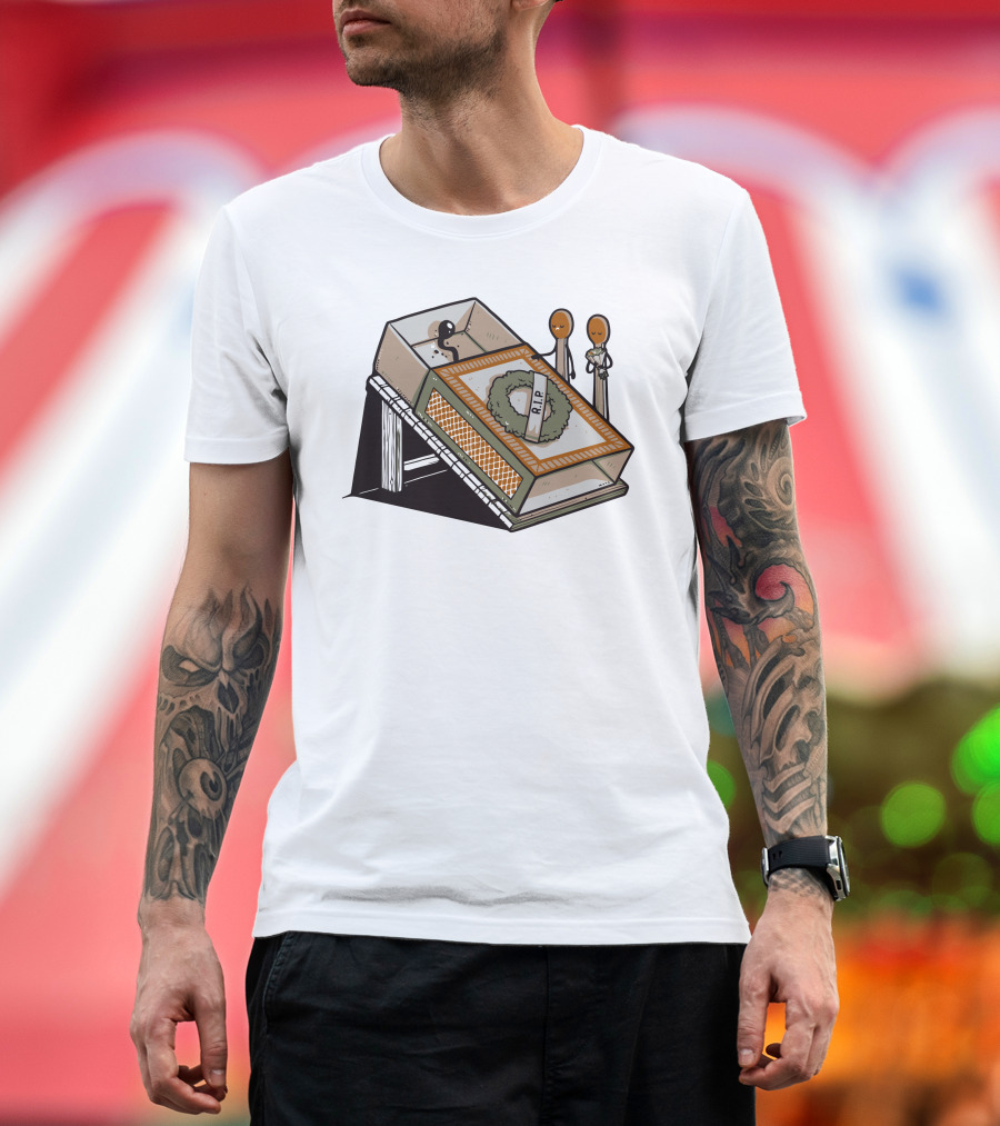 RIP Matchstick Funeral in Matchbox Coffin with Wreath T-Shirt