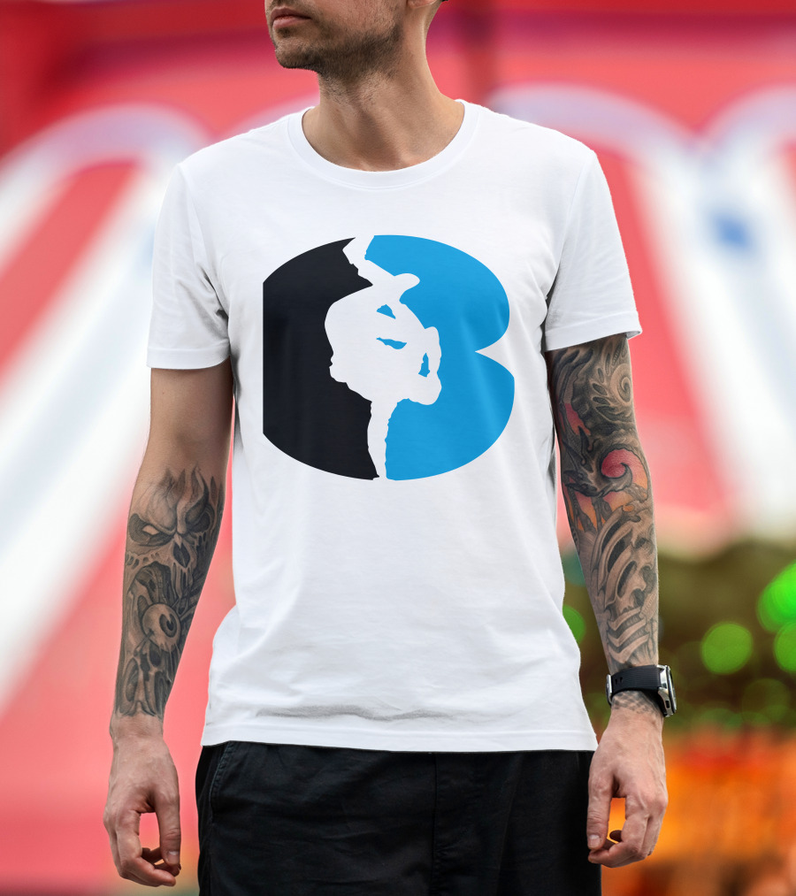 Breakdance Freeze B-Boy Silhouette Black and Blue T-Shirt