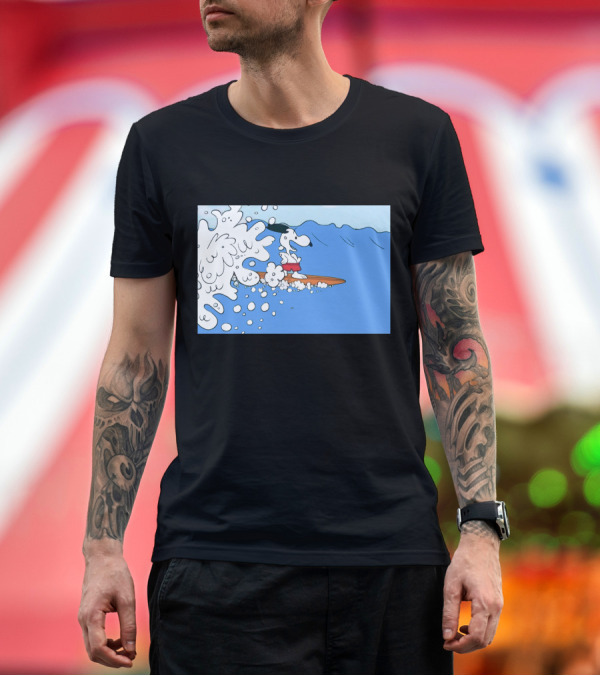Premium T-Shirt: Snoopy Riding the Waves Surfing Adventure T-Shirt Snoopy Riding the Waves Surfing Adventure T-Shirt
