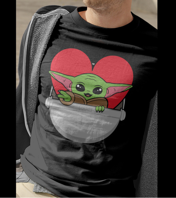 Baby Yoda This Is The Way To Love Heart Pod T-Shirt